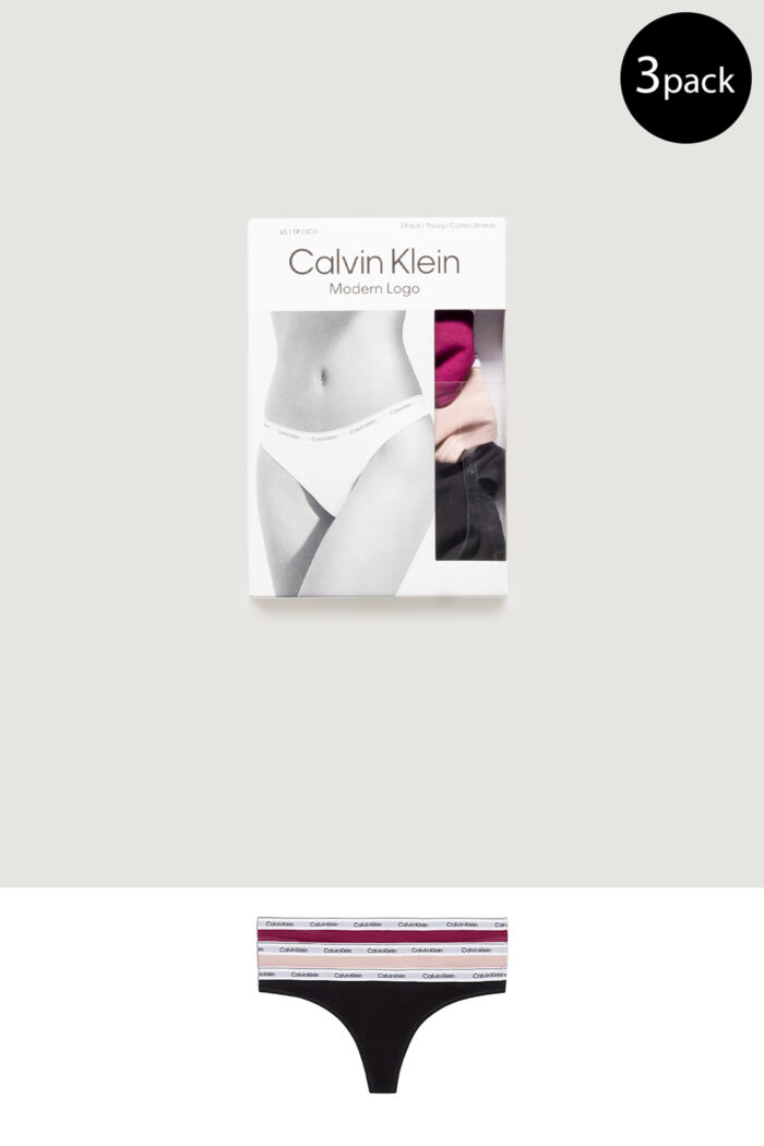 Slip e perizoma Calvin Klein 3 PACK (LOW-RISE) Rosa – 000QD5209E