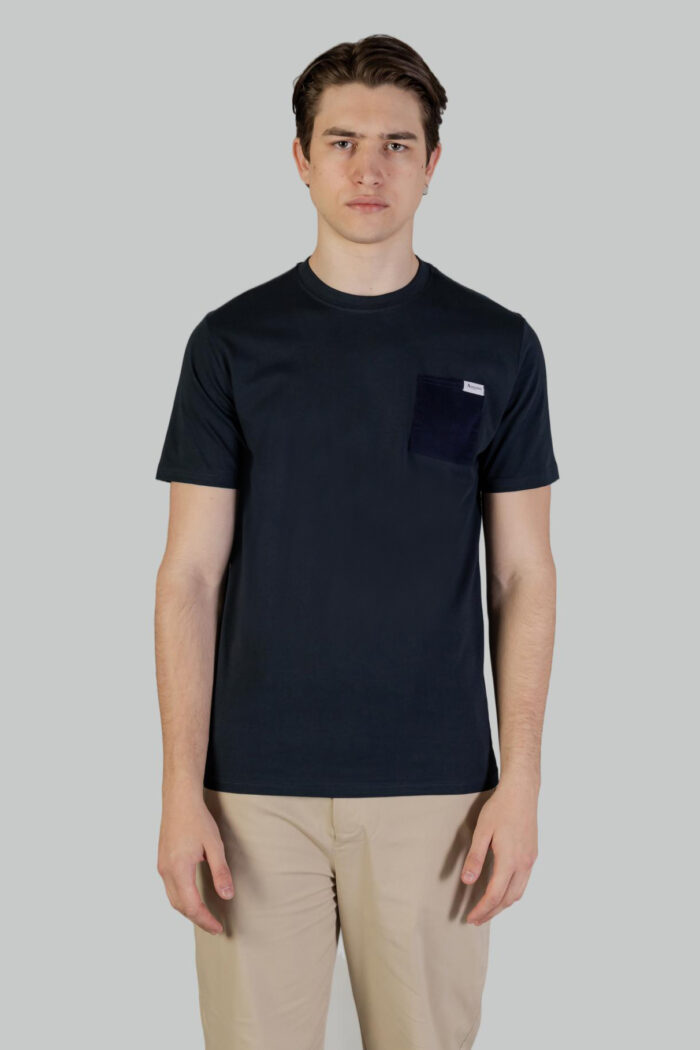 T-shirt Aquascutum ACTIVE CORDUROY POCKET T-SHIRT Blu