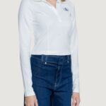 T-shirt manica lunga Calvin Klein Jeans COLLAR MILANO Bianco - Foto 4