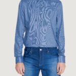 Camicia manica lunga Calvin Klein MICRO STRUCTURE Blu - Foto 1