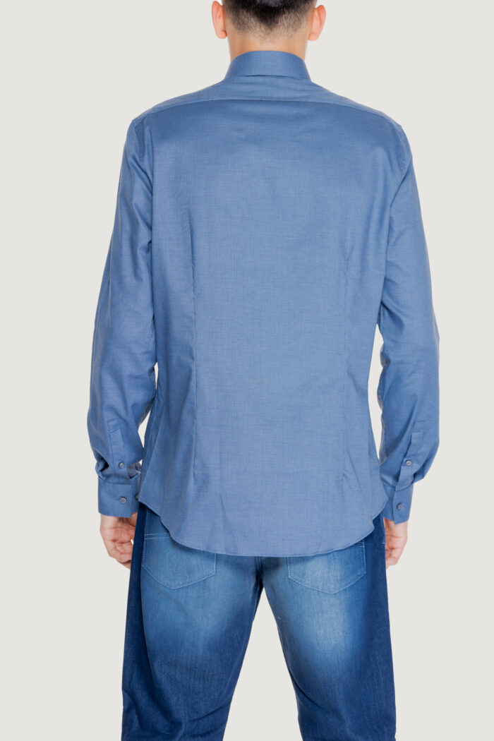 Camicia manica lunga Calvin Klein MICRO STRUCTURE Blu