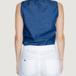 Camicia manica corta Jacqueline de Yong JDYKAI S/L WVN Dark Blue Denim - Foto 4