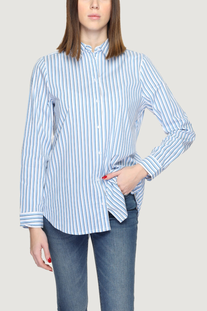 Camicia manica lunga Street One QR Striped business blouse Celeste – 344529