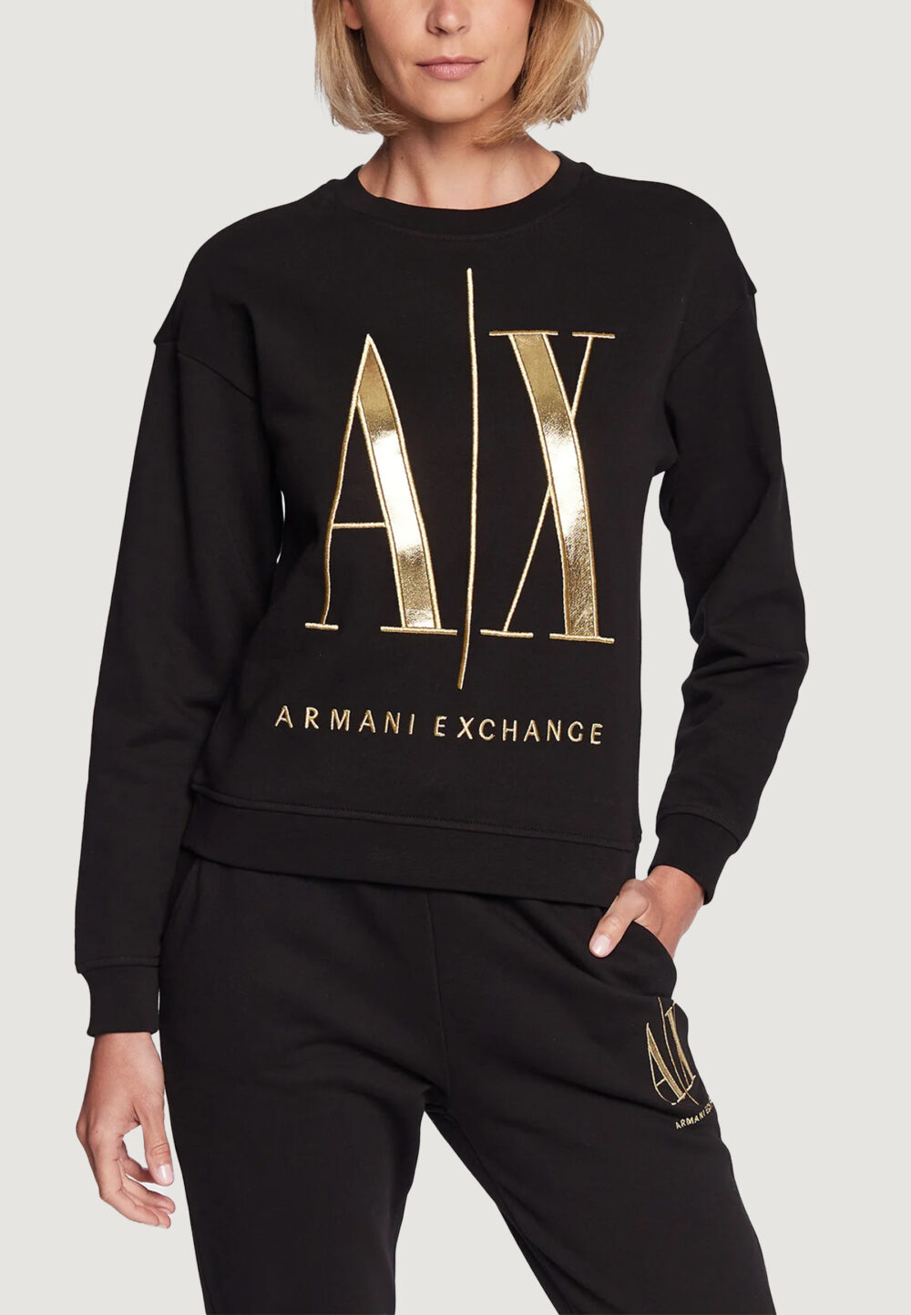 Felpa senza cappuccio Armani Exchange  Nero - Foto 1