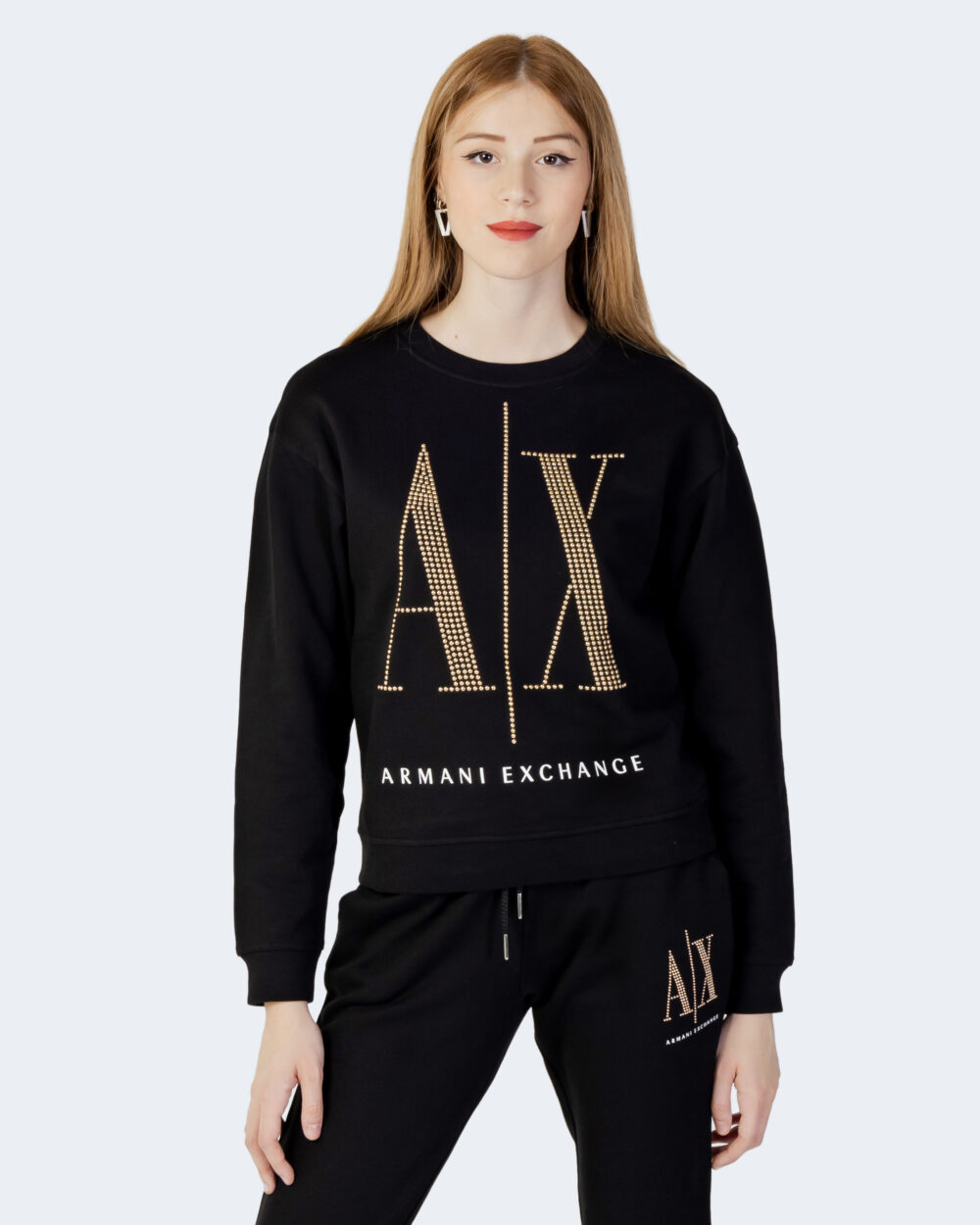 Felpa senza cappuccio Armani Exchange  Nero - Oro - Foto 1