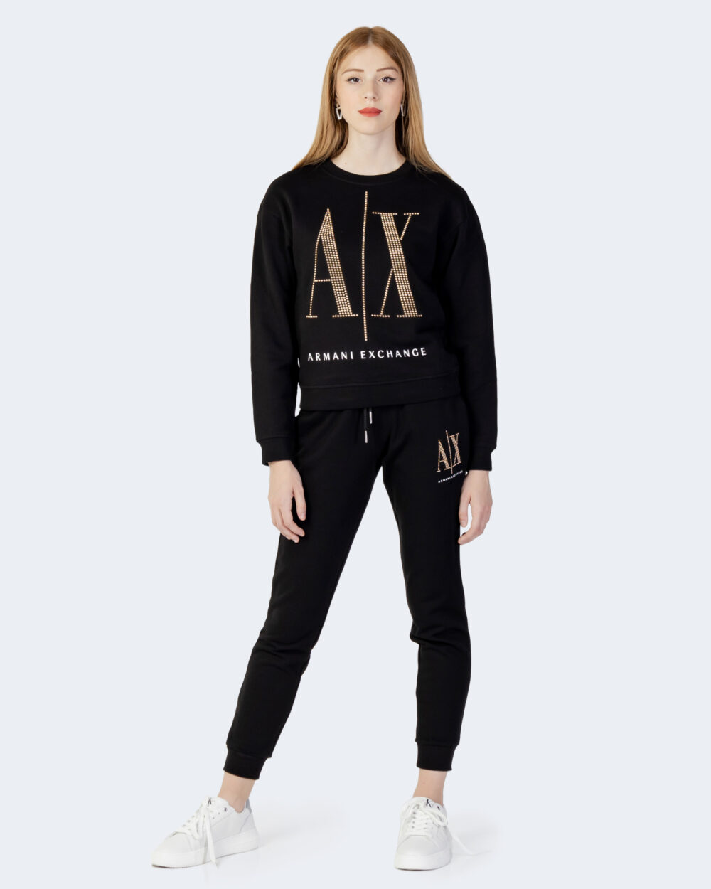 Felpa senza cappuccio Armani Exchange  Nero - Oro - Foto 4