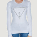 Maglia Guess RYLIE TRIANGLE LOGO Bianco - Foto 5