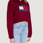 Maglione Tommy Hilfiger Jeans TJW VNCK CENTER FLAG Bordeaux - Foto 4