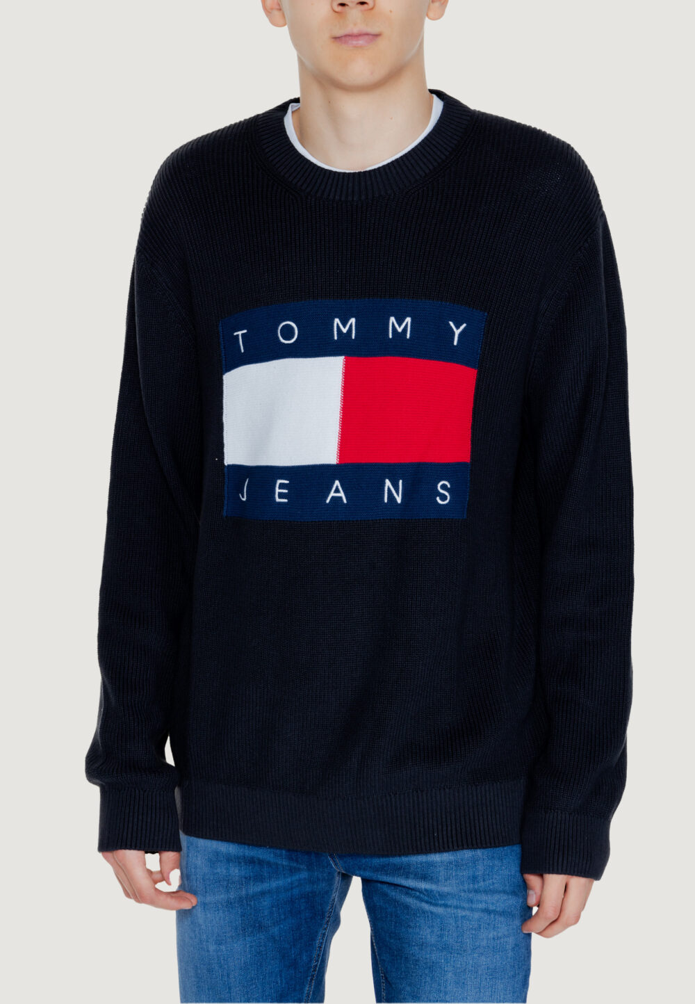 Maglione Tommy Hilfiger Jeans TJM REG DNA FLAG Nero - Foto 1