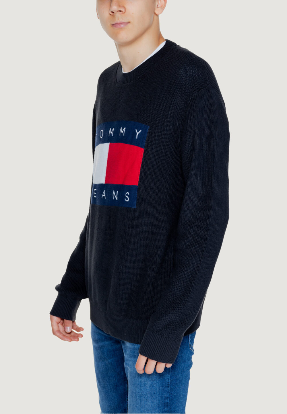 Maglione Tommy Hilfiger Jeans TJM REG DNA FLAG Nero - Foto 4