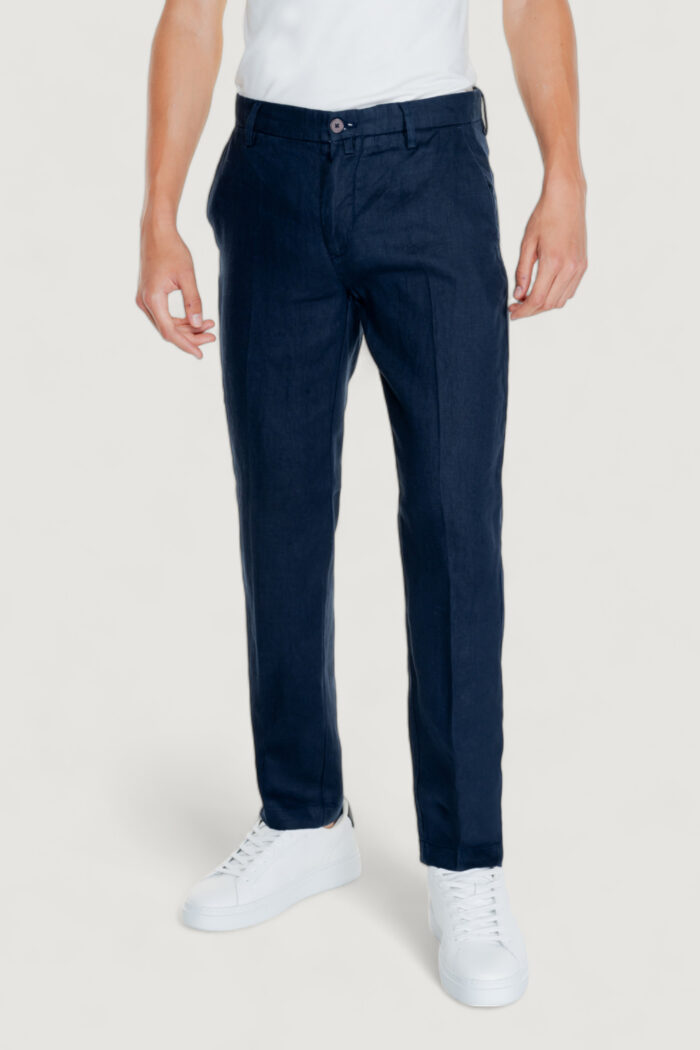 Pantaloni Borghese TIVOLI – LINO Blu