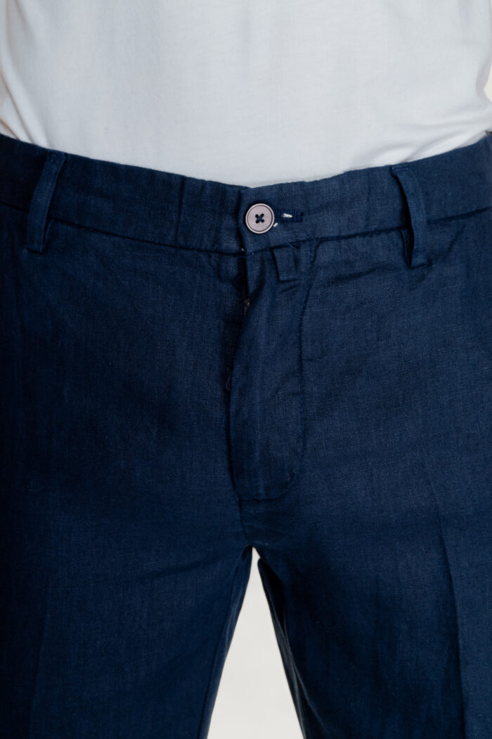 Pantaloni Borghese TIVOLI – LINO Blu
