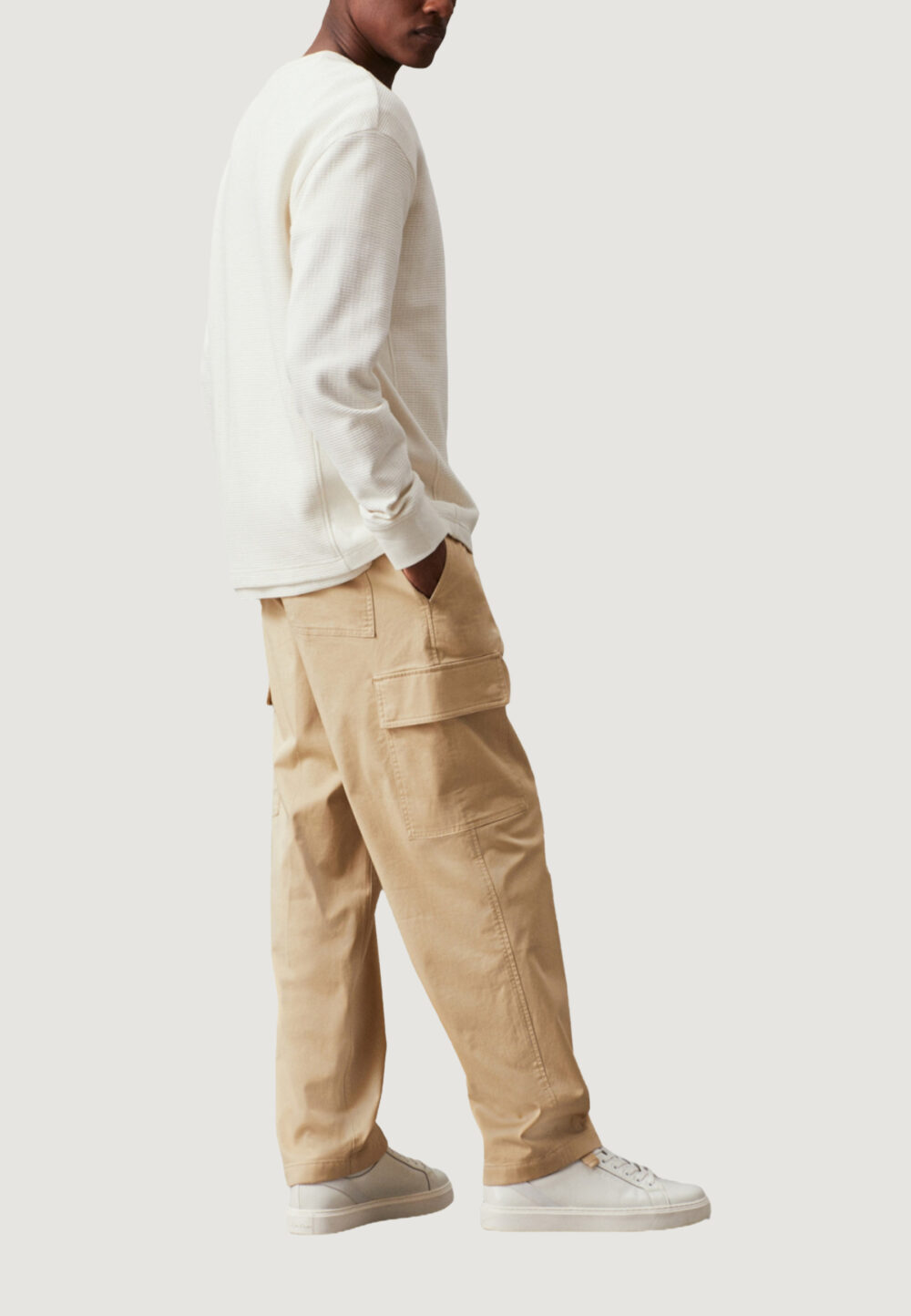 Pantaloni Calvin Klein REGULAR STRAIGHT Beige - Foto 3