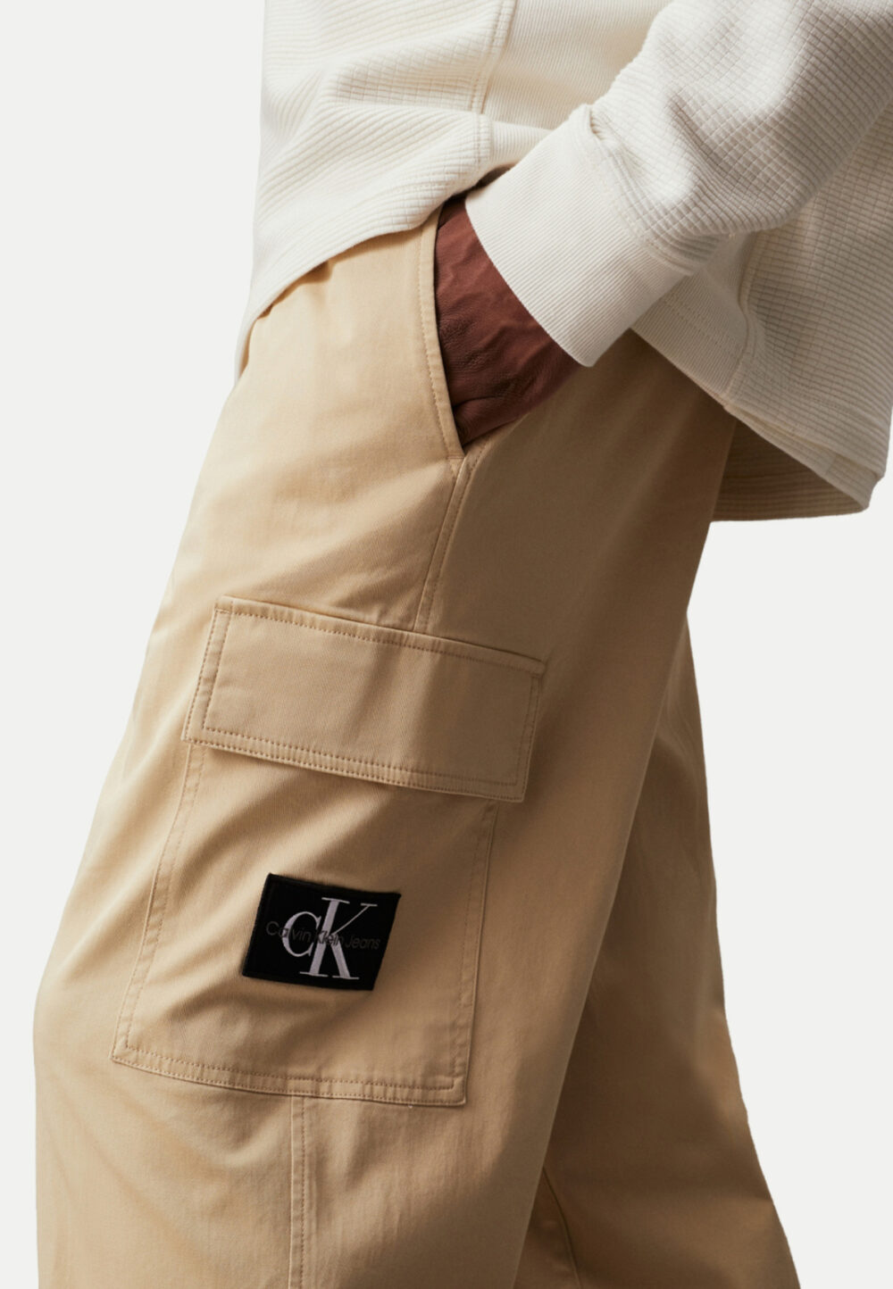Pantaloni Calvin Klein REGULAR STRAIGHT Beige - Foto 2
