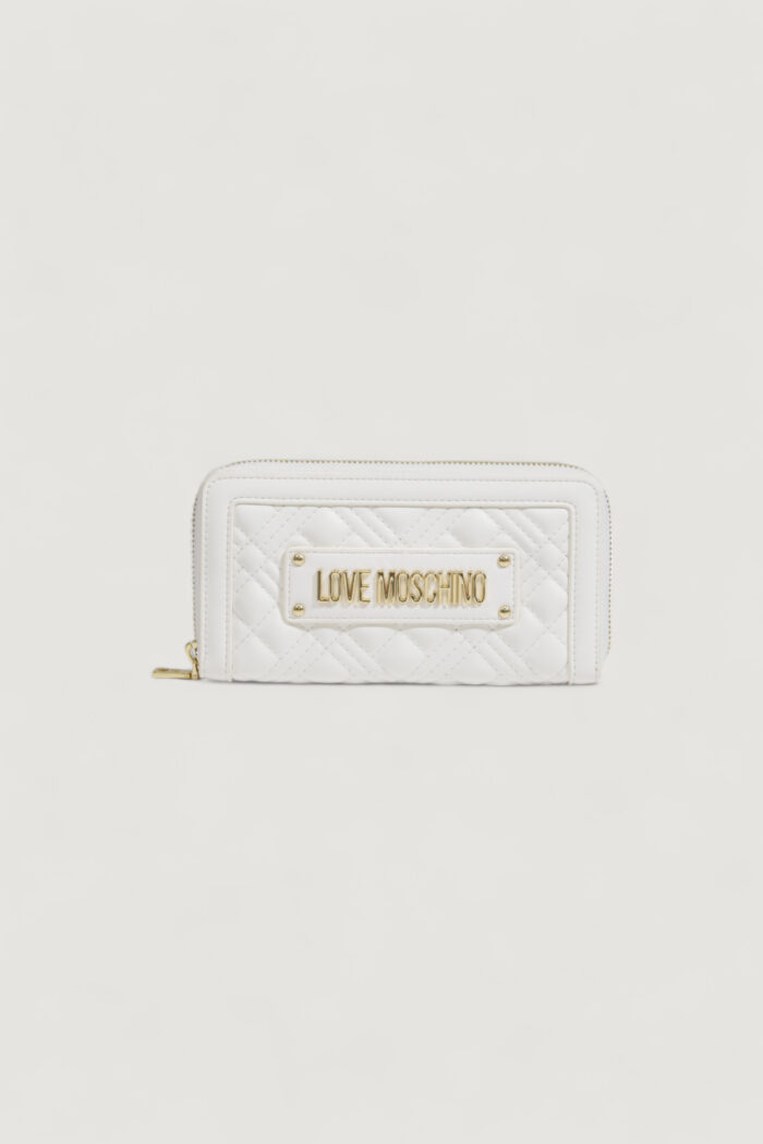 Portafoglio grande Love Moschino QUILTED Bianco