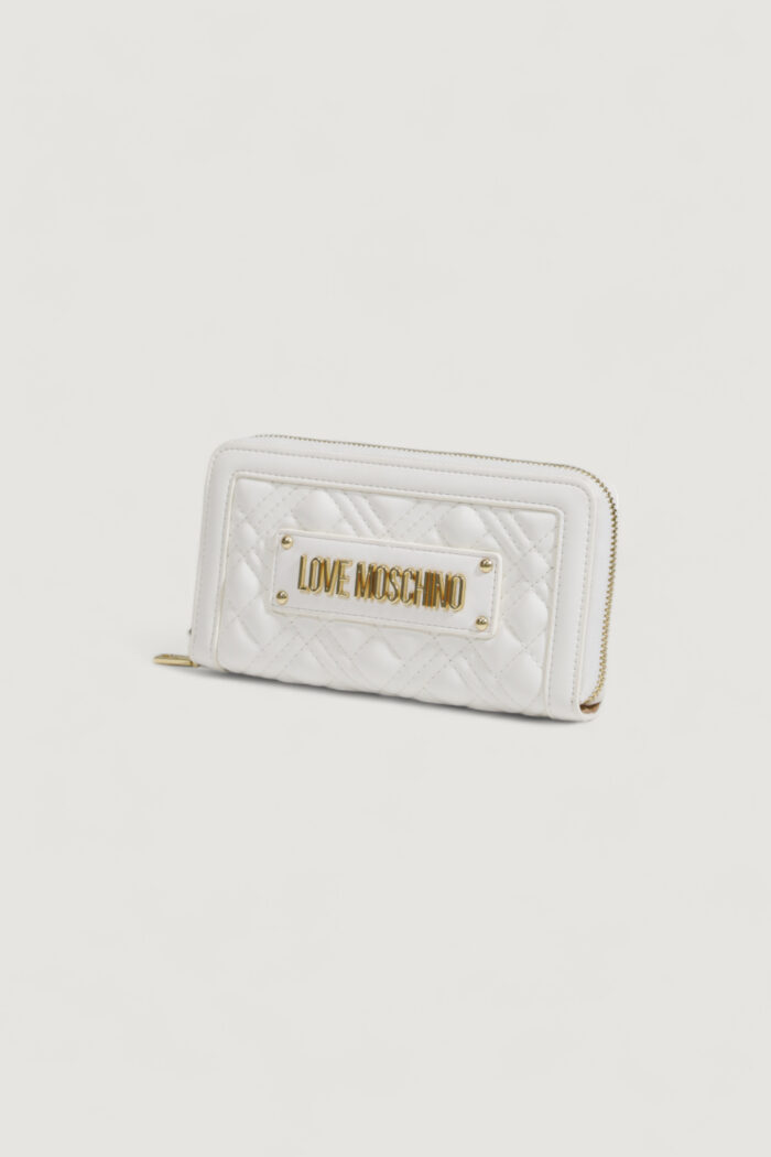 Portafoglio grande Love Moschino QUILTED Bianco