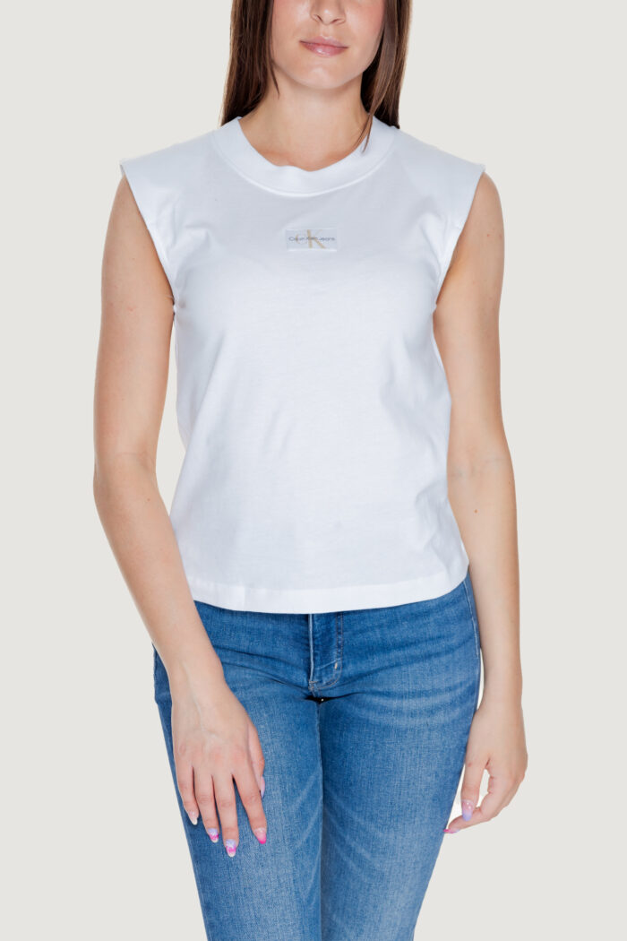 T-shirt Calvin Klein WOVEN LABEL LOOSE Bianco