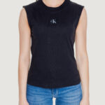 T-shirt Calvin Klein Jeans WOVEN LABEL LOOSE Nero - Foto 5
