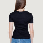 T-shirt Calvin Klein Jeans WOVEN LABEL RIB V-NECK Nero - Foto 3