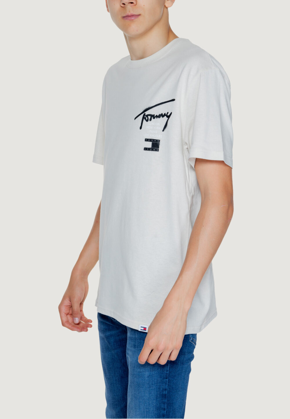 T-shirt Tommy Hilfiger Jeans TJM REG GRAFFITI SIG Beige chiaro - Foto 5