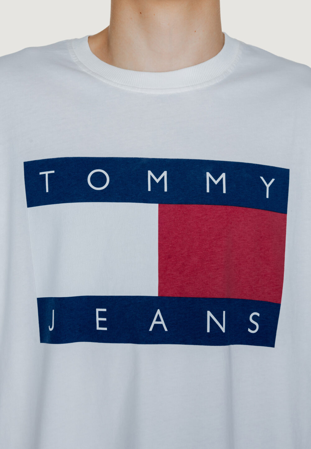 T-shirt Tommy Hilfiger Jeans TJM OVZ BIG FLAG TEE Bianco - Foto 2