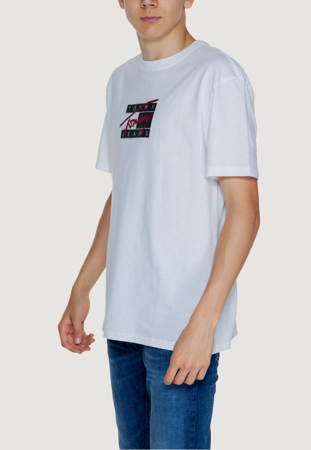T-shirt Tommy Hilfiger Jeans TJM REG STREET SIG Bianco - Foto 4