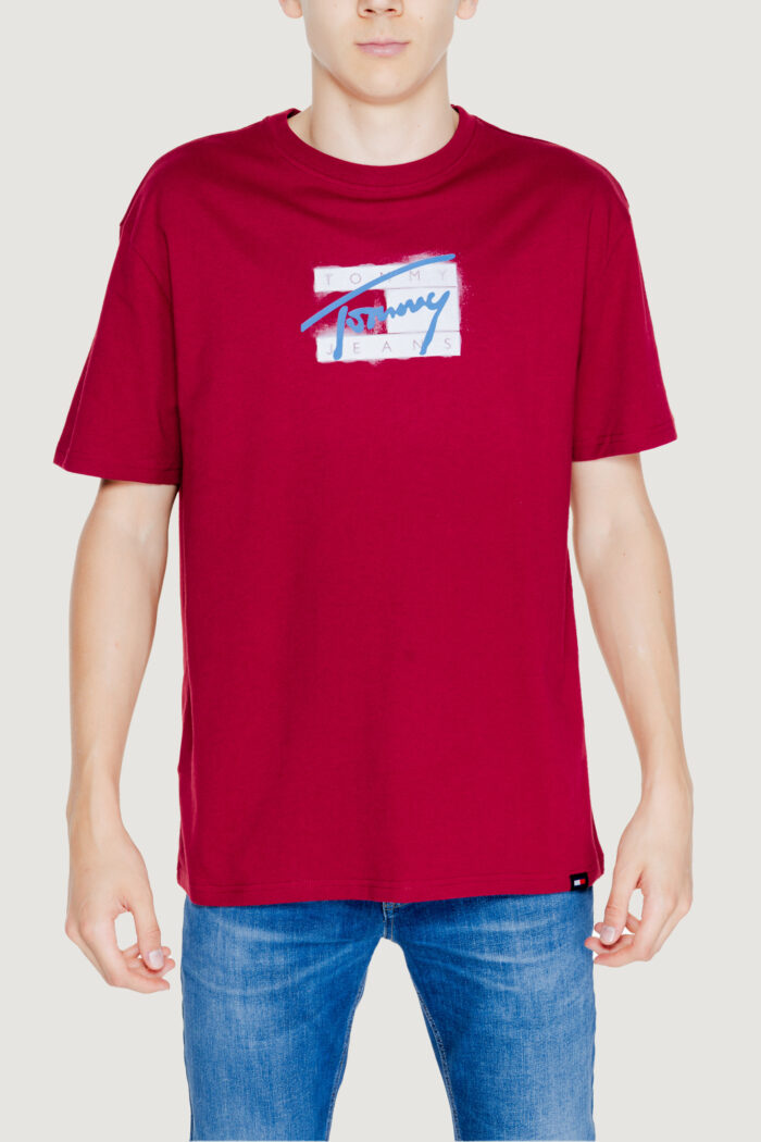 T-shirt Tommy Hilfiger TJM REG STREET SIG Bordeaux
