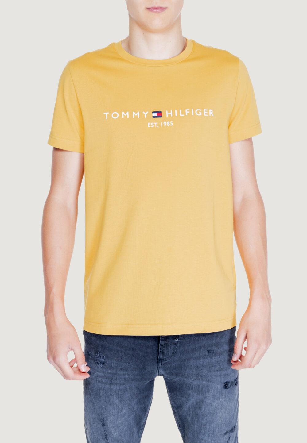 T-shirt Tommy Hilfiger TOMMY LOGO TEE Giallo - Foto 1