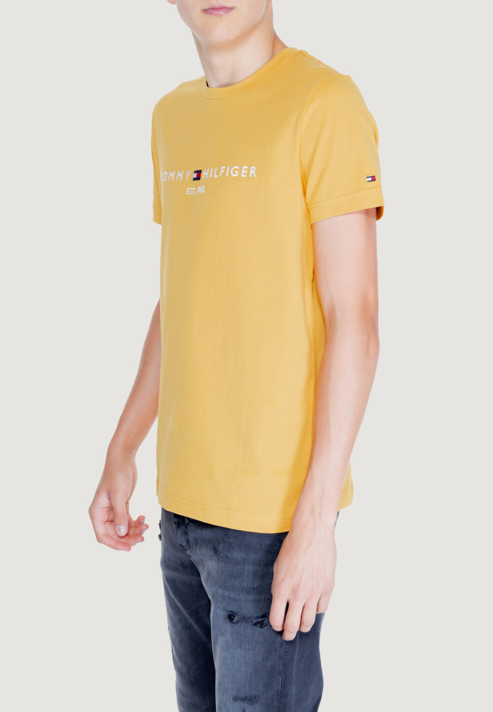 T-shirt Tommy Hilfiger TOMMY LOGO TEE Giallo - Foto 3