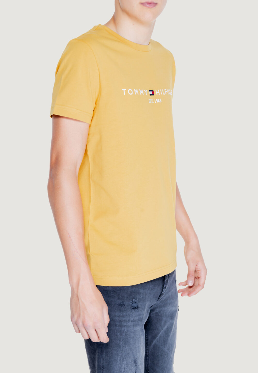 T-shirt Tommy Hilfiger TOMMY LOGO TEE Giallo - Foto 4