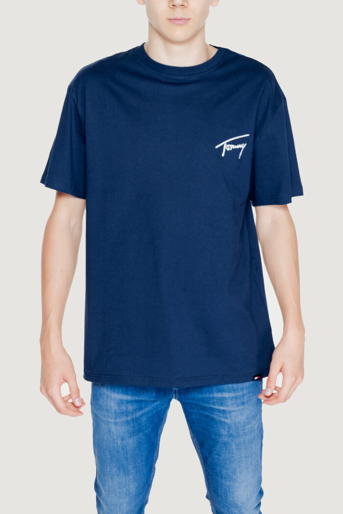 T-shirt Tommy Hilfiger REG SIGNATURE Blu