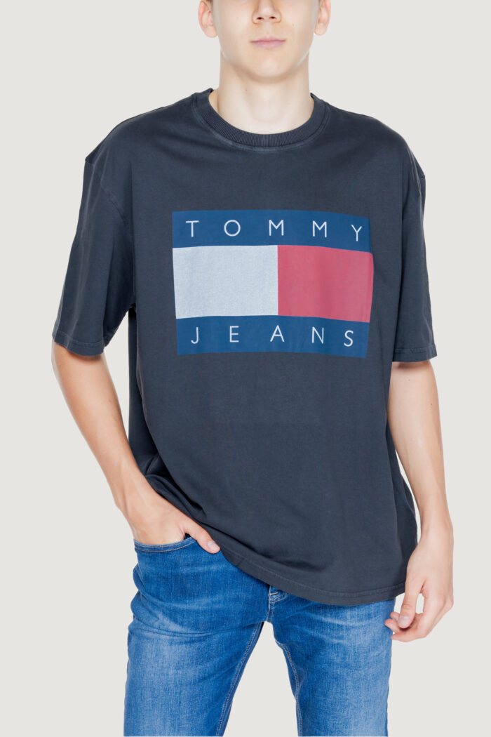 T-shirt Tommy Hilfiger TJM OVZ BIG FLAG TEE Nero