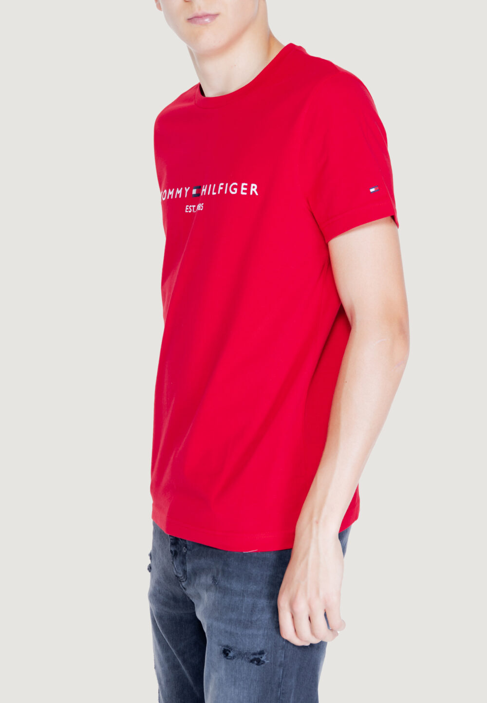 T-shirt Tommy Hilfiger TOMMY LOGO TEE Rosso - Foto 5