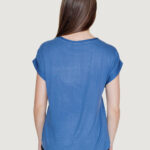 T-shirt Vila Clothes VIELLETTE S/S SATIN TOP/SU - NOOS Indigo - Foto 3