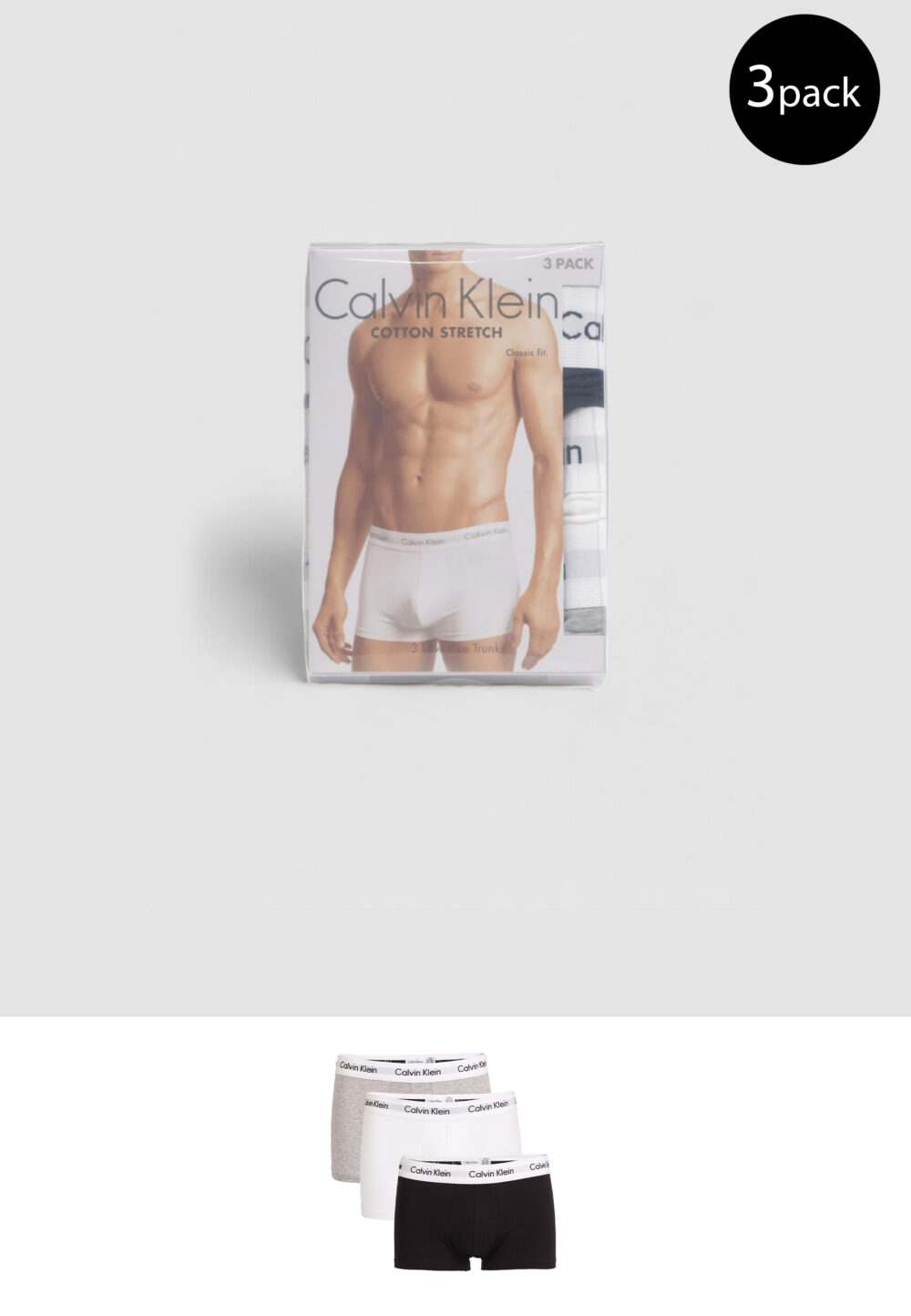 Boxer Calvin Klein Underwear 3 PACK TRUNKS Grigio - Foto 1