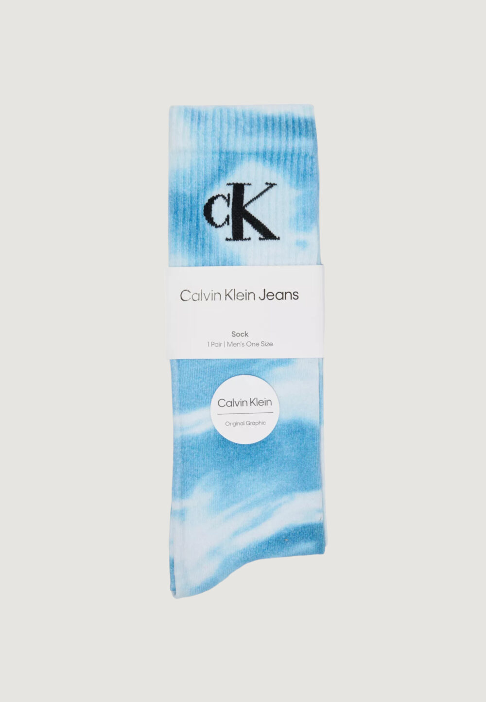 Calzini Lunghi Calvin Klein CKJ MEN SOCK 1P COLORFLOW Celeste - Foto 1