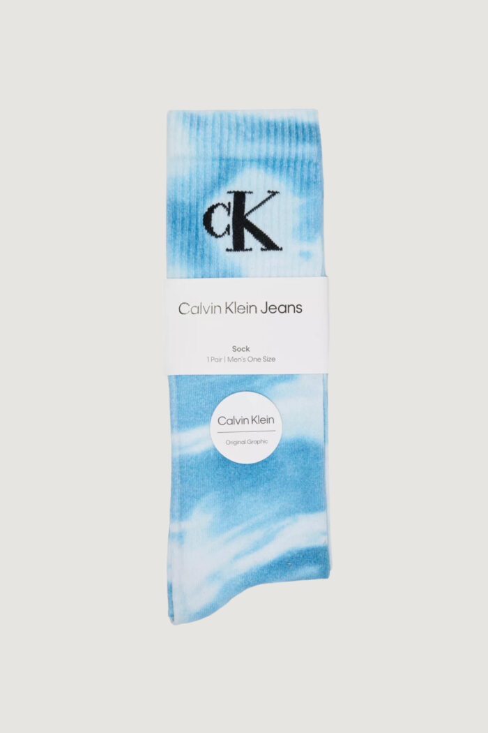 Calzini Lunghi Calvin Klein CKJ MEN SOCK 1P COLORFLOW Celeste