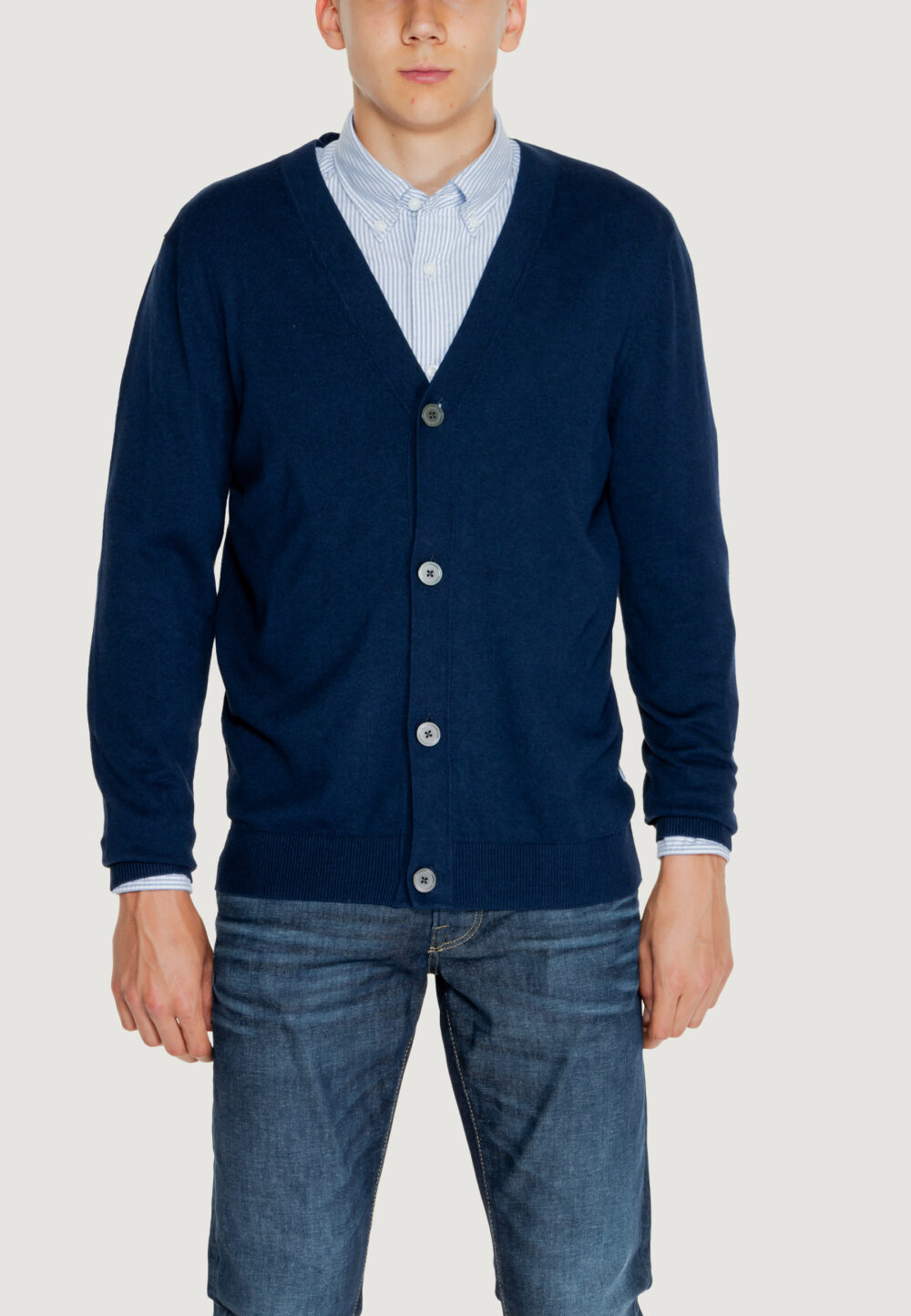 Cardigan Jack Jones JJEEMIL KNIT BUTTON CARDIGAN NOOS Blu - Foto 1