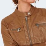 Giacchetto Only BANDIT FAUX LEATHER BIKER OTW COLOR NOOS Marrone - Foto 2