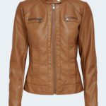 Giacchetto Only BANDIT FAUX LEATHER BIKER OTW COLOR NOOS Marrone - Foto 5