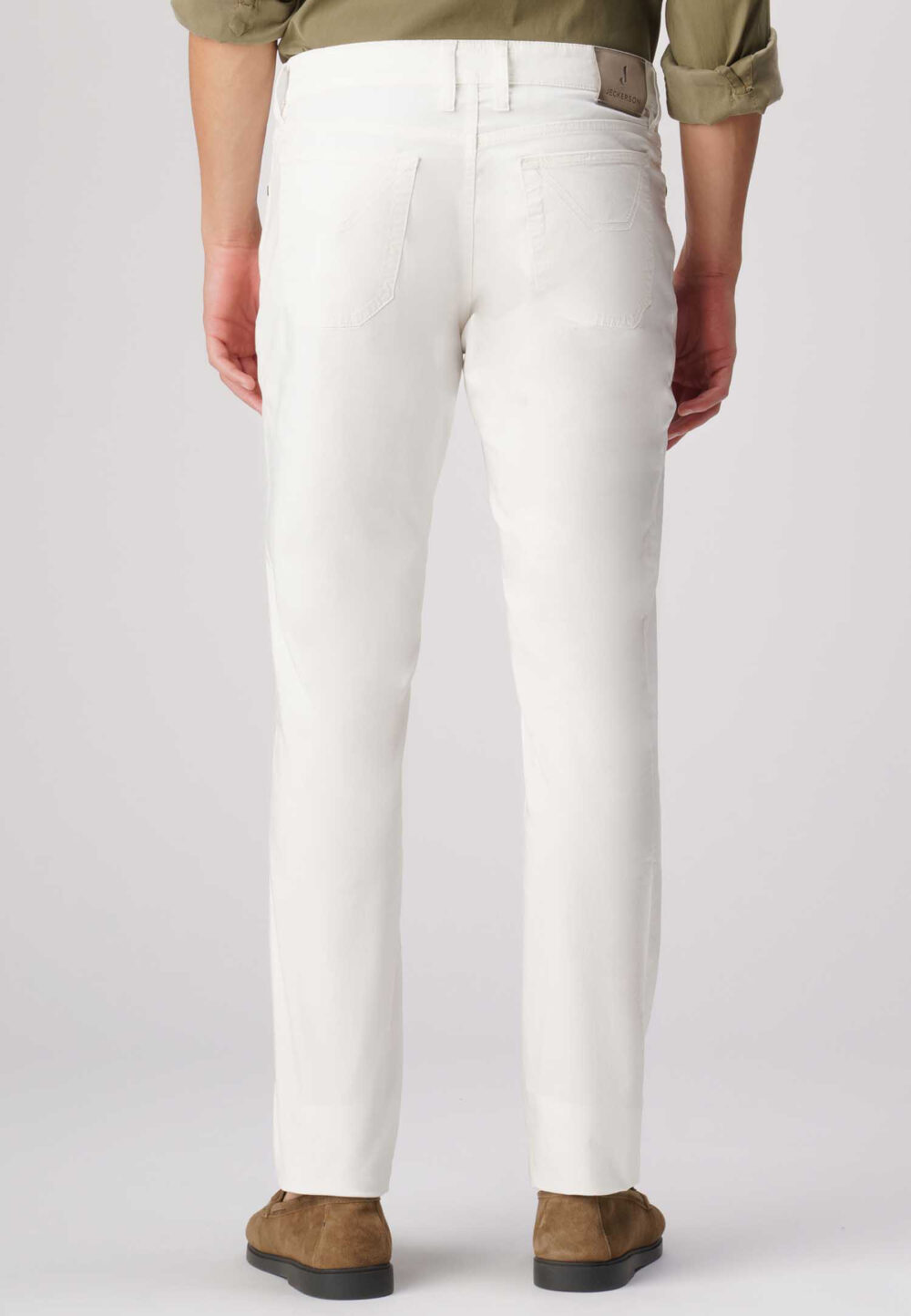 Pantaloni slim Jeckerson JOHN 5 TASCHE TOPPA Bianco - Foto 2