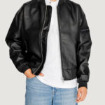 Piumino Calvin Klein Jeans FAUX LEATHER BOMBER Nero - Foto 1