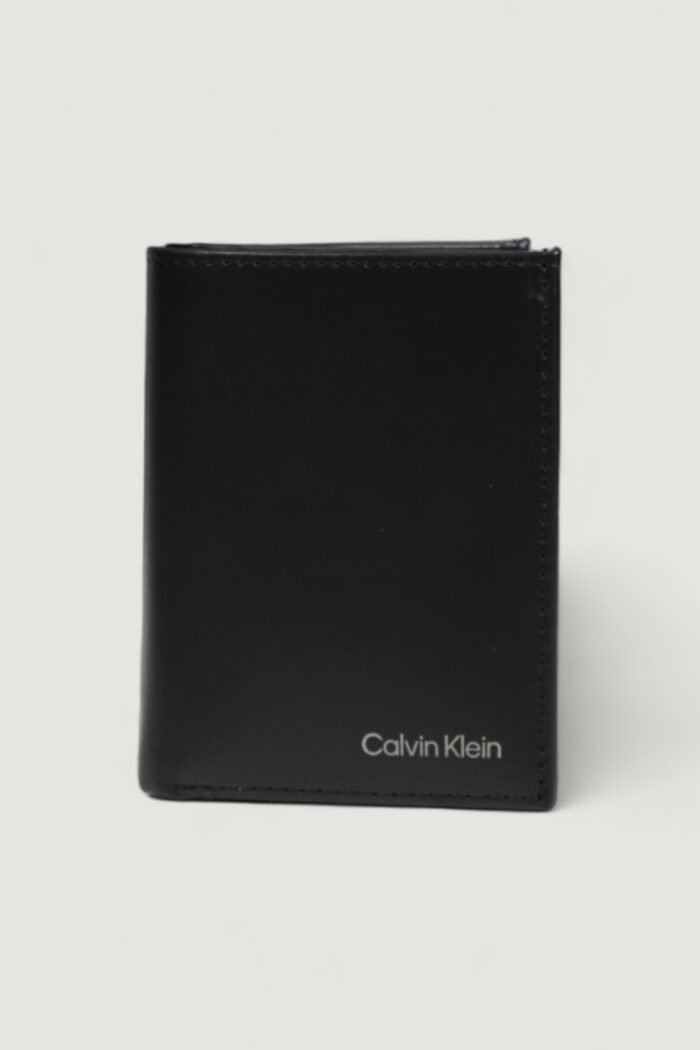 Portafoglio con portamonete Calvin Klein CK SMOOTH BIFOLD 6CC W/COIN Nero