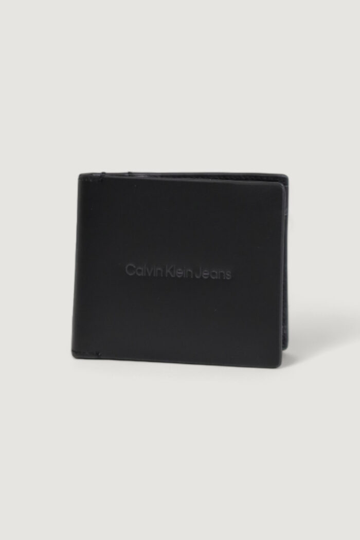 Portafoglio con portamonete Calvin Klein LOGO PRINT BIFOLD W/COIN Nero