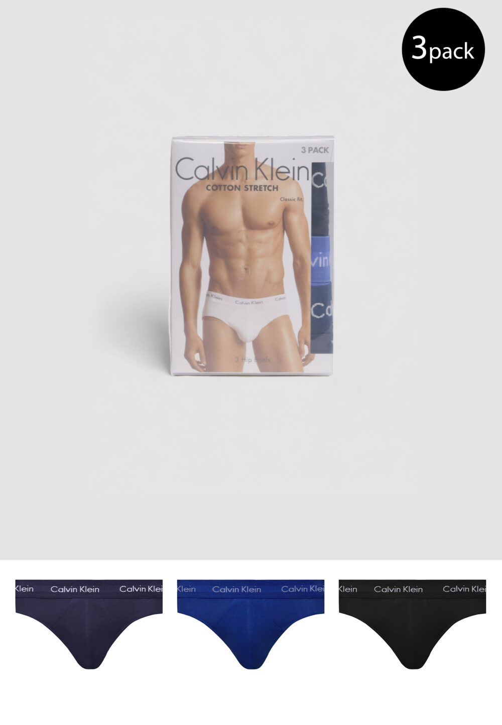 Slip Calvin Klein Underwear 3 Hip Brief Azzurro - Foto 1