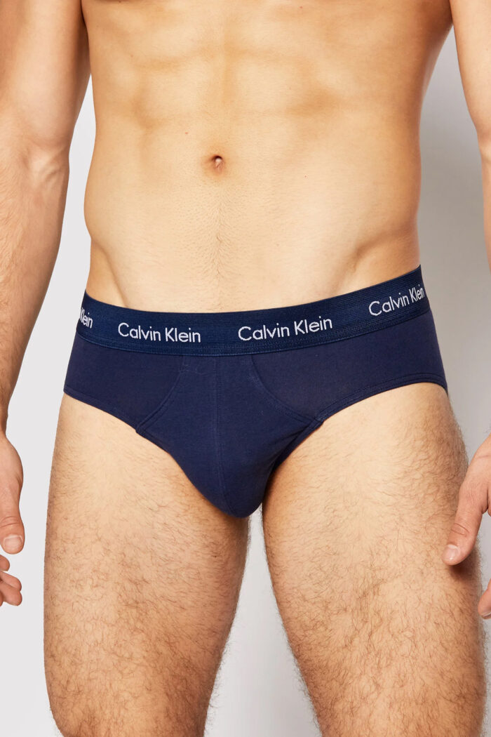 Slip Calvin Klein Underwear 3 Hip Brief Azzurro