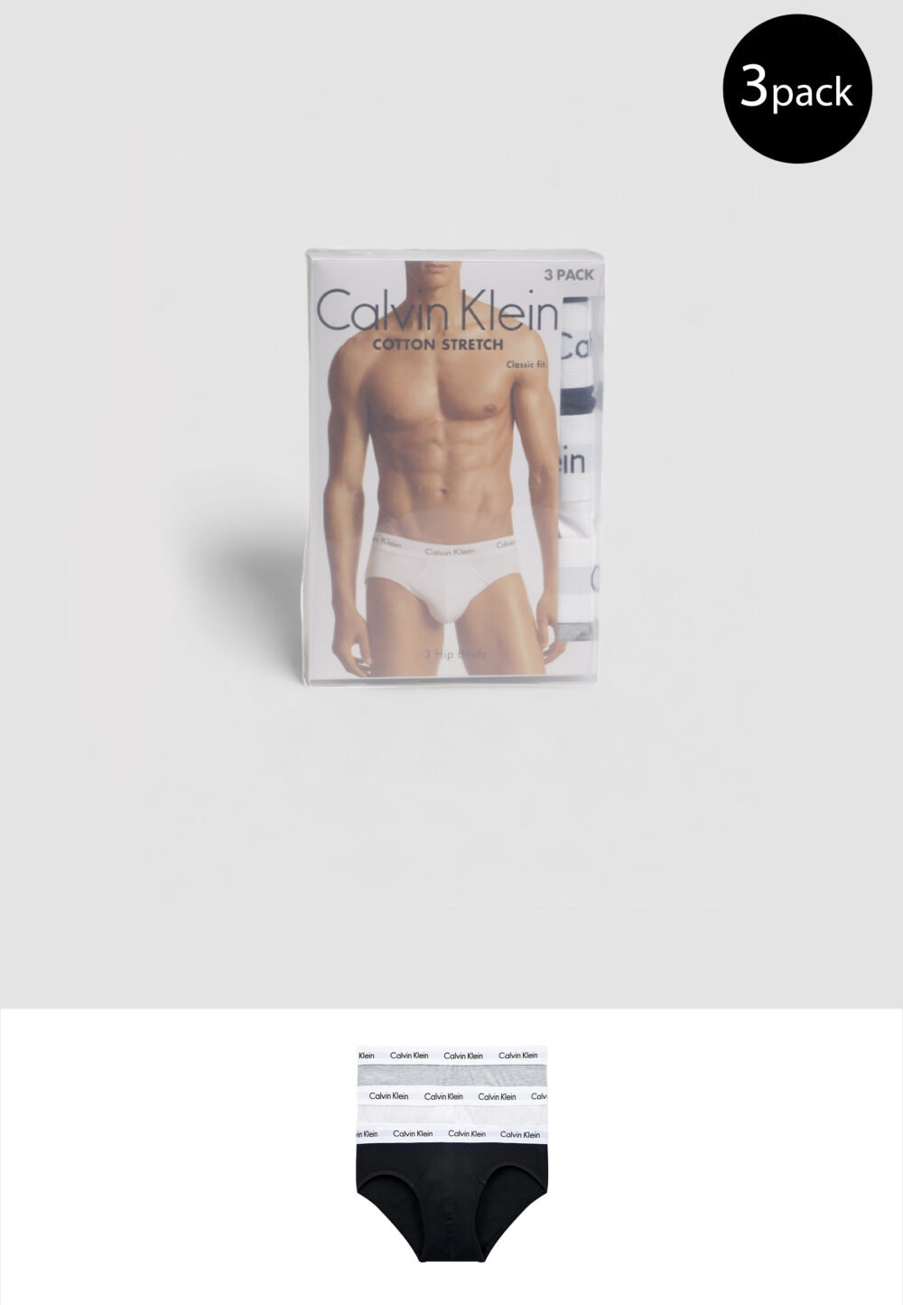 Slip Calvin Klein Underwear 3 Hip Brief Grigio - Foto 1