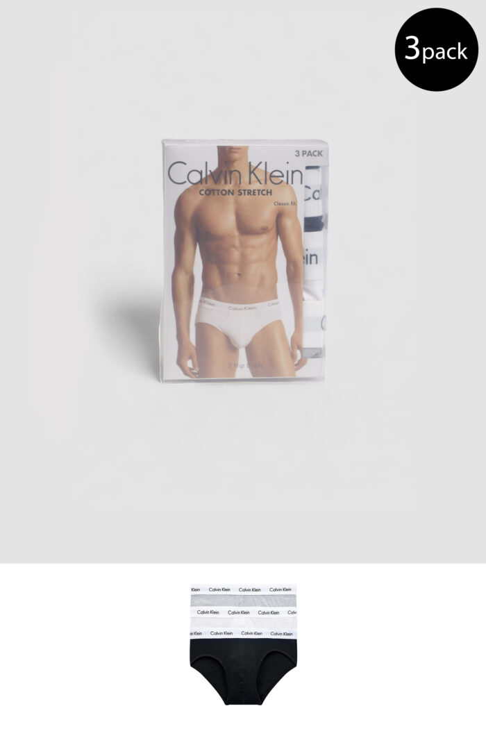 Slip Calvin Klein Underwear 3 Hip Brief Grigio