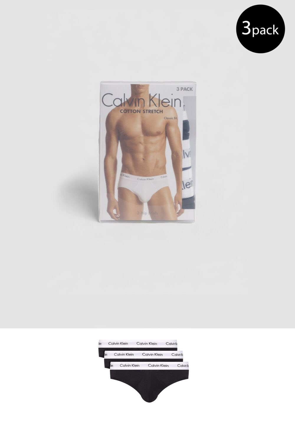 Slip Calvin Klein Underwear 3 Hip Brief Nero - Foto 1