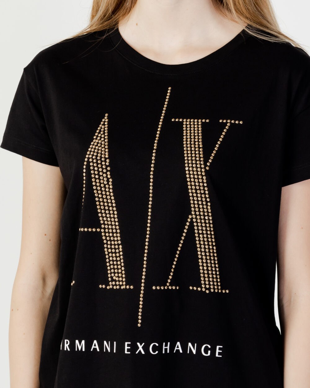 T-shirt Armani Exchange  Nero - Oro - Foto 2